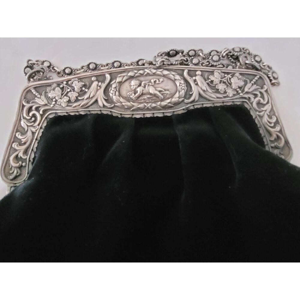 Bag Victorian with Cherubs Gorham Sterling Whimsy Old Money Boho Chic Wedding